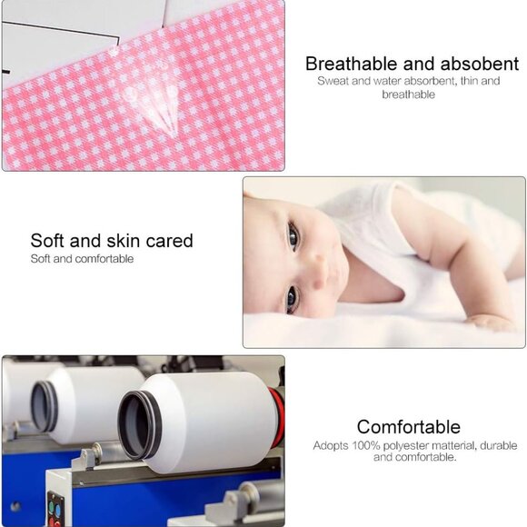 7Pcs Cotton Fabric Bedding Bundle - Pink, Assorted Pre-Cut Quilting & Sewing Set - Picture 3 of 9